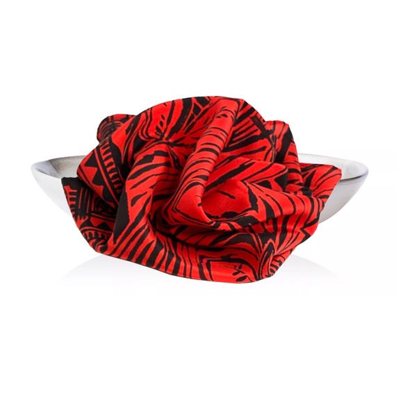 NWT SILKLETTE Impassioned 100% Fine Silk Kerchief Scarf RED/BLACK - Picture 3 of 3